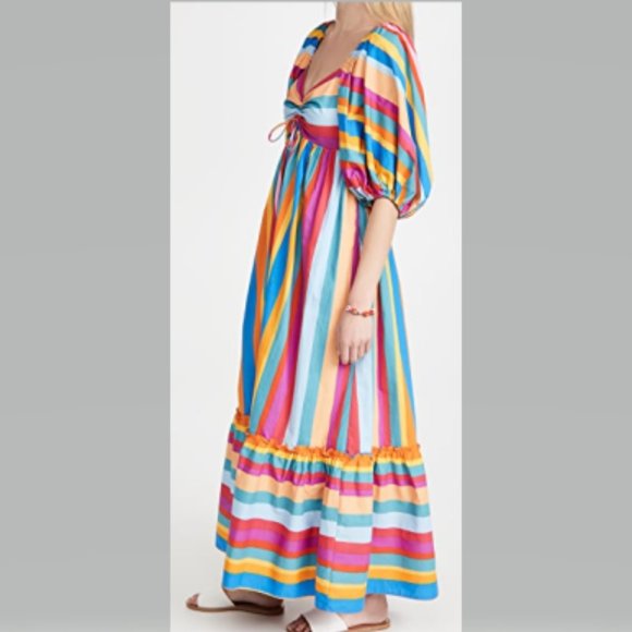 🎉HP🎉 Farm Rio Striped Scarf Maxi Dress Size M - Picture 5 of 14